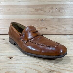 Robert Zur Penny Loafer Size Men’s 9.5 M Brown Leather Square Toe 3003